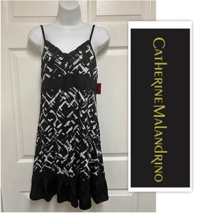Catherine Malandrino Black Abstract Sleepwear